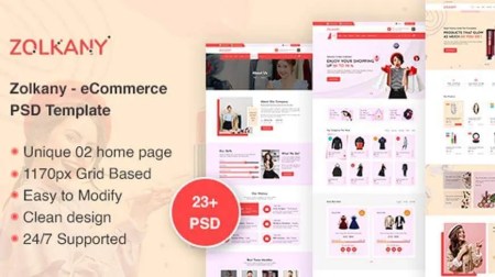 Zolkany - PSD ( Photoshop format ) Template / eCommerce mockup