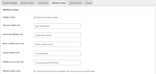 WooCommerce wishlist PLugins - Wishlist Archive