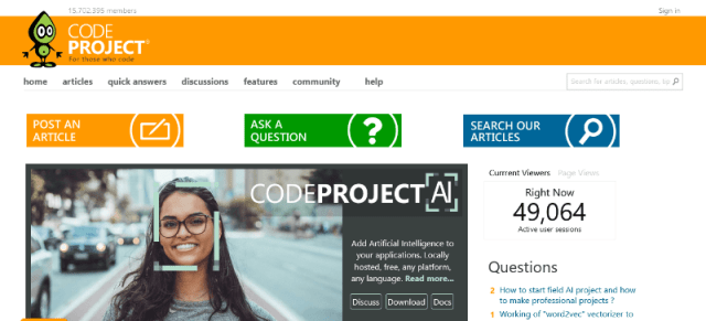 CodeProject: code sharing website