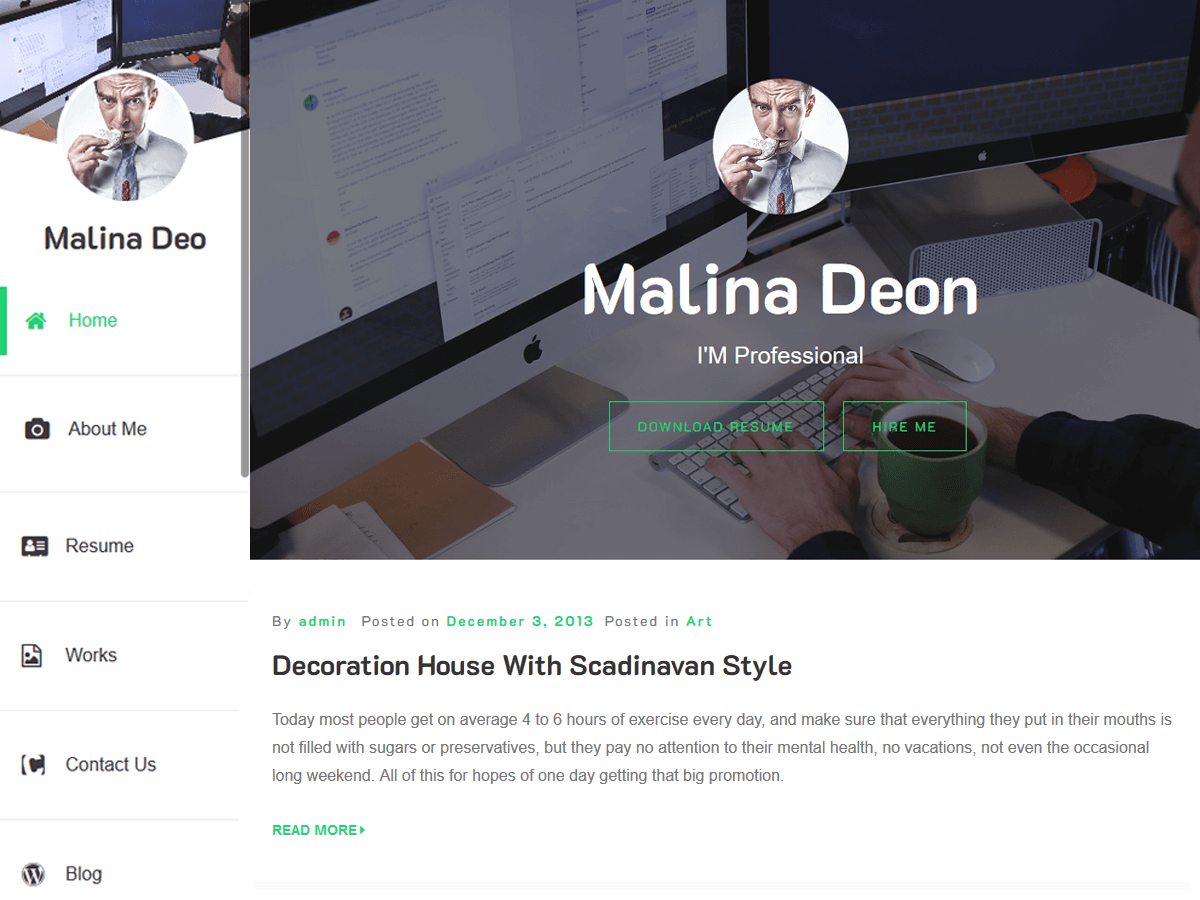 Free WordPress Resume Template