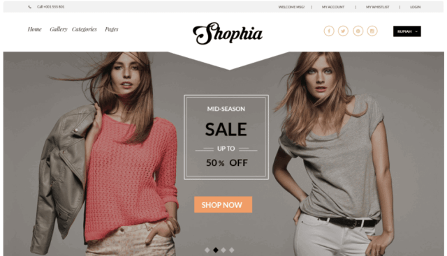 Shophia – Ecommerce Template