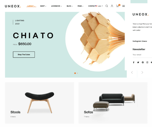Uneox is a Shopify home decor theme